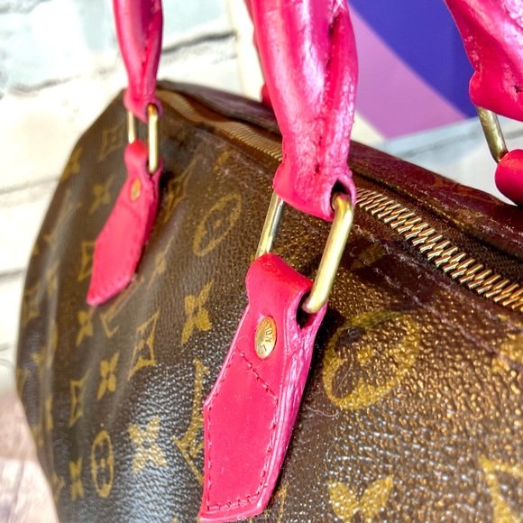 Louis Vuitton Speedy 30 custom painted with bag charm *READ DESCRIPTION* - Picture 7 of 16